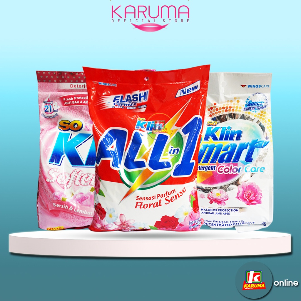 Soklin Sabun Bubuk Detergent, So Klin Softergent 700-770gr ALL Varian