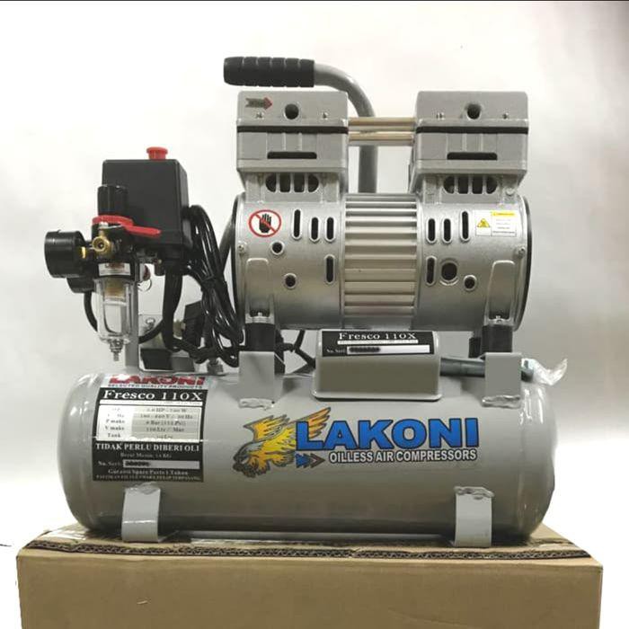 Unik Kompresor Lakoni Fresco 110x Oilless Air Compressors with air filter  Diskon