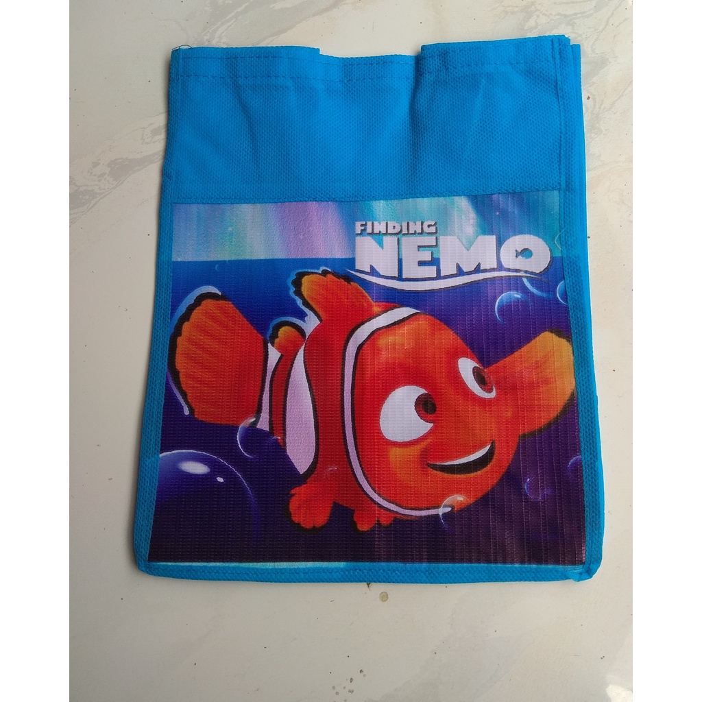 Tas NK Tema Animal Spunbond Goodie Bag Souvenir Ulang Tahun Anak Bingkisan Party Gift Birthday-Nemo Biru