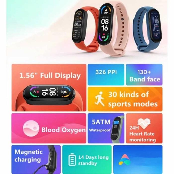 Smart Band / Xiaomi Miband 6 Smart Band Mi Band 6 Amoled Original - Hitam
