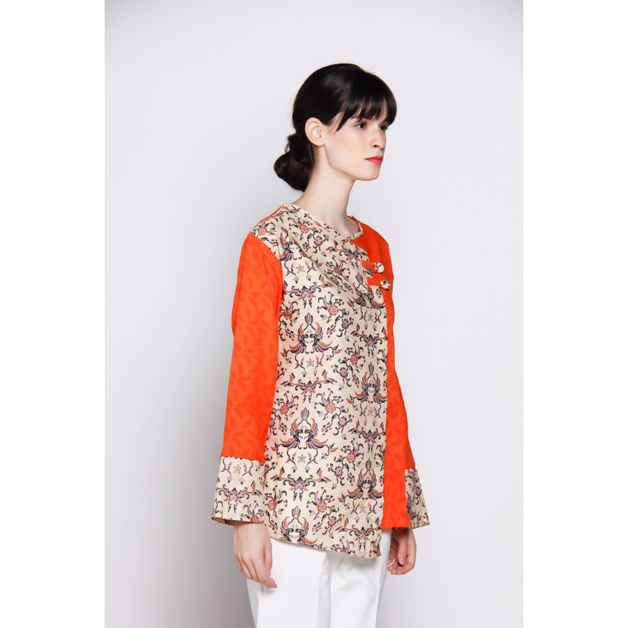 Blouse Atasan Wanita Blus Orange