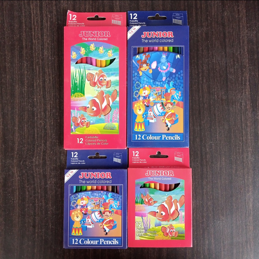 

Pensil Warna JUNIOR Murah 12 Warna Panjang Pendek Pinsil Warna Patlot Warna