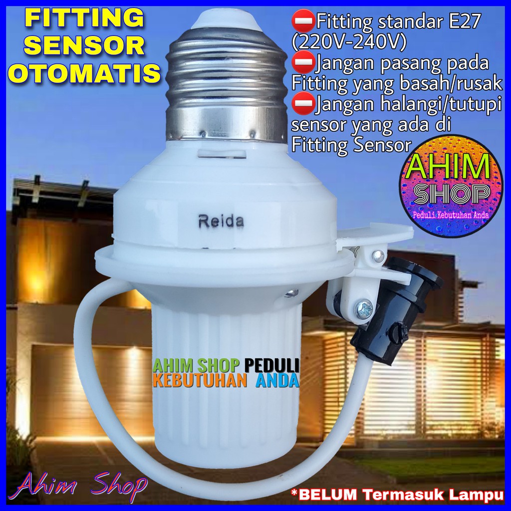 REIDA Fitting Lampu Teras Sensor Cahaya Otomatis Sinar Matahari untuk Lampu LED Max 60W E27 220-240V