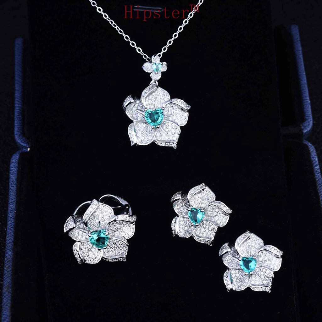 Gao Ding Jewelry Set Earrings Necklace Open Ring Female