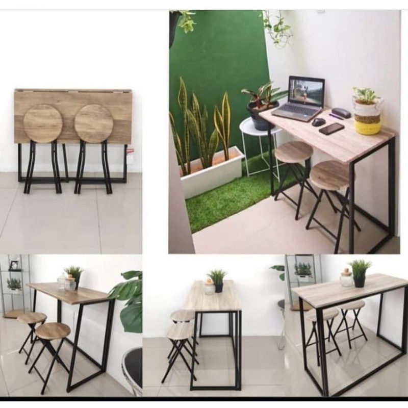 LEXY//meja lipat set informa/meja belajar/meja makan minimalis/meja cafe