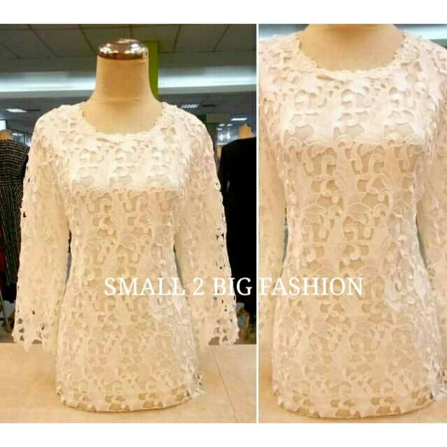 Blouse brokat / blus brukat muslim / blus muslim / blus putih / atasan muslim / baju brukat muslim