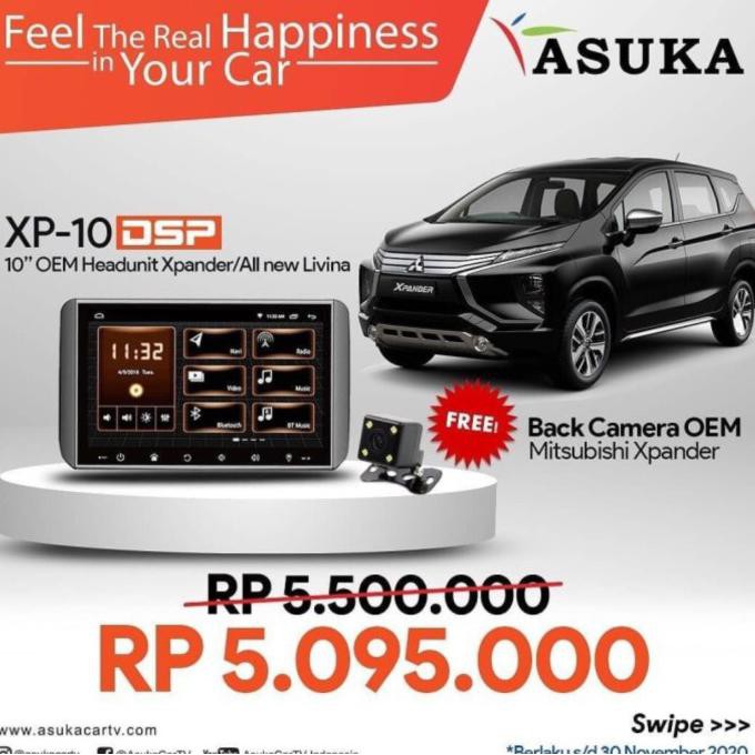READY Tape Head Unit Expander Xpander Android 10 Inch Asuka XP 10 RESMI