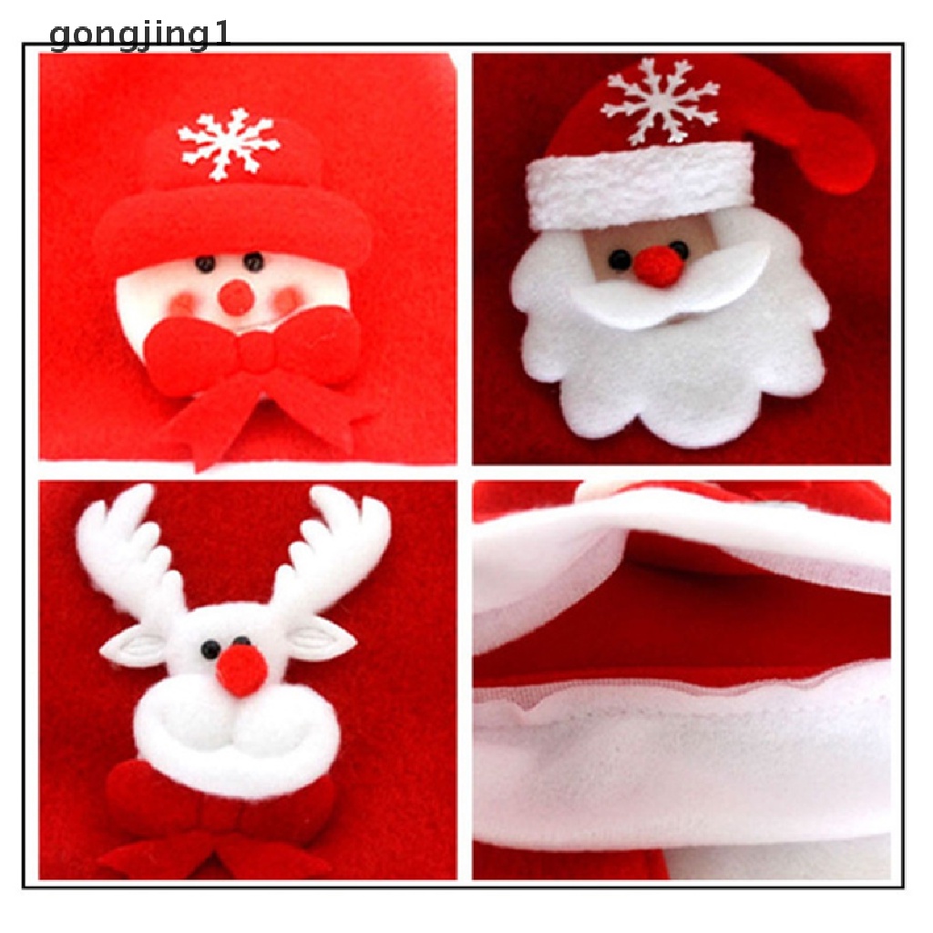 Topi Santa Claus Snowman Elk Dengan Lampu LED Untuk Dekorasi Natal