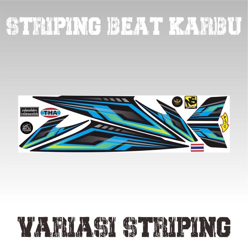 VARIASI STRIPING BEAT KARBU LIS BIRU VARIASI SIMPLE 02 -INDIGO01 -