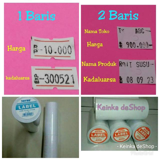 

1 roll kertas untuk isi alat cetak label harga merek (merk) bandrol price labeller hang tag gun