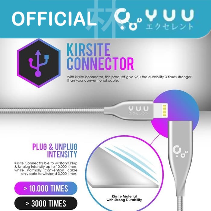 Yuu YCBM05i Data Cable Lightning Stainless steel