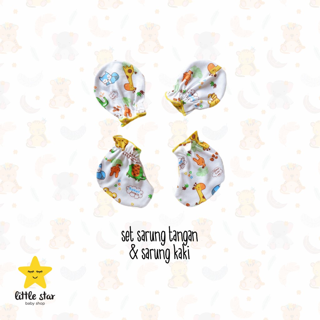 Set Sarung Tangan Sarung Kaki Bayi Y-lin Print