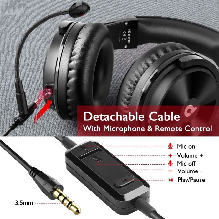 dbE DJ200 High Quality DJ Headset / Headphone Detachable Microphone