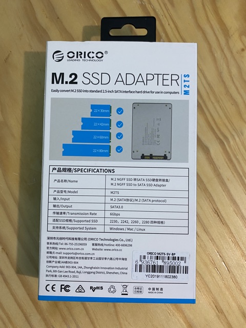 Orico M2TS SSD Enclosure M.2 NGFF to SATA Converter Msata To Sata