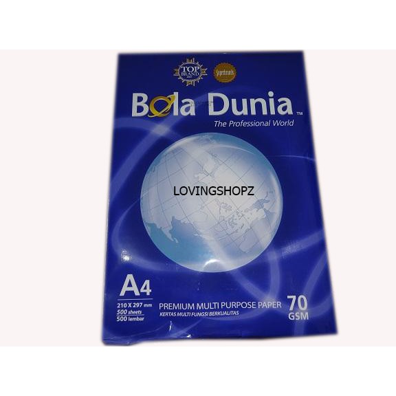 

Bola Dunia A4 70 gram, kertas hvs