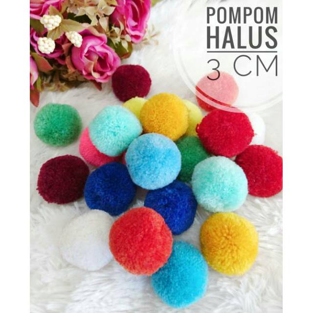 Pompom 3 cm mix