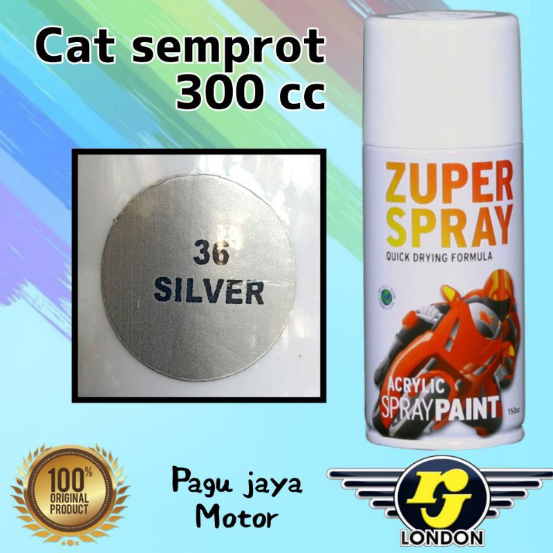 pilox cat semprot silver 300cc zuper spray paint produk dari rj london