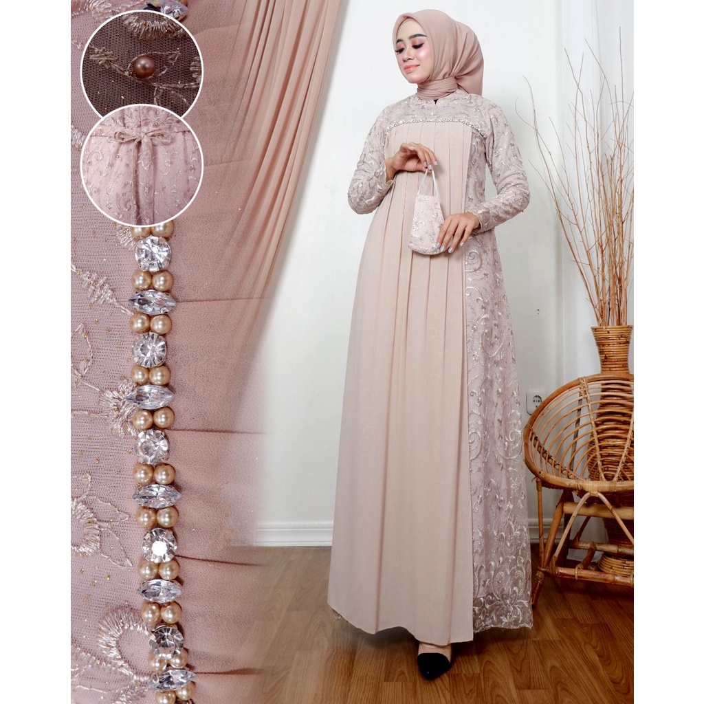 Ready Gamis Tasya Modern 2022//Gamis Pesta Mewah//Gamis Kekinian/Gamis anak Muda/gamis termurah/baju muslim/pakaian wanita/seragam pesta/dress/gamis brokat/gamis cantik/gamis mewah/termurah/terbaru/2022/modern