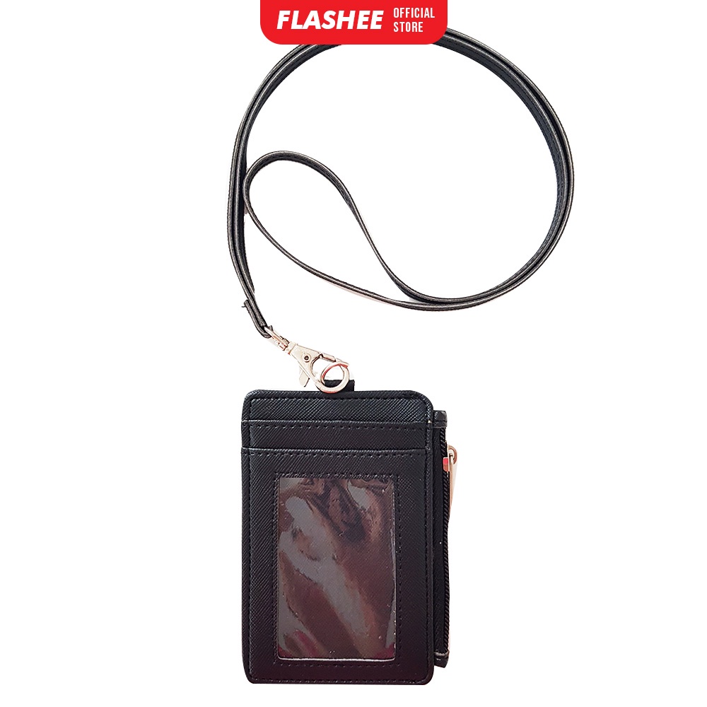 

Flashee ID Card Holder Hitam Resleting v2 Name Tag Seleting ID Card Risleting Name Tag Lanyard Zipper Kulit Sintetis