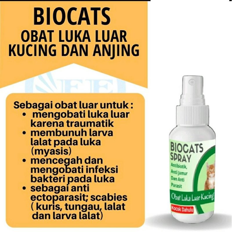 Obat Kucing Luka Luar Basah Spray Untuk Anjing Dan Kucing Cepat Kering Ampuh Biocats