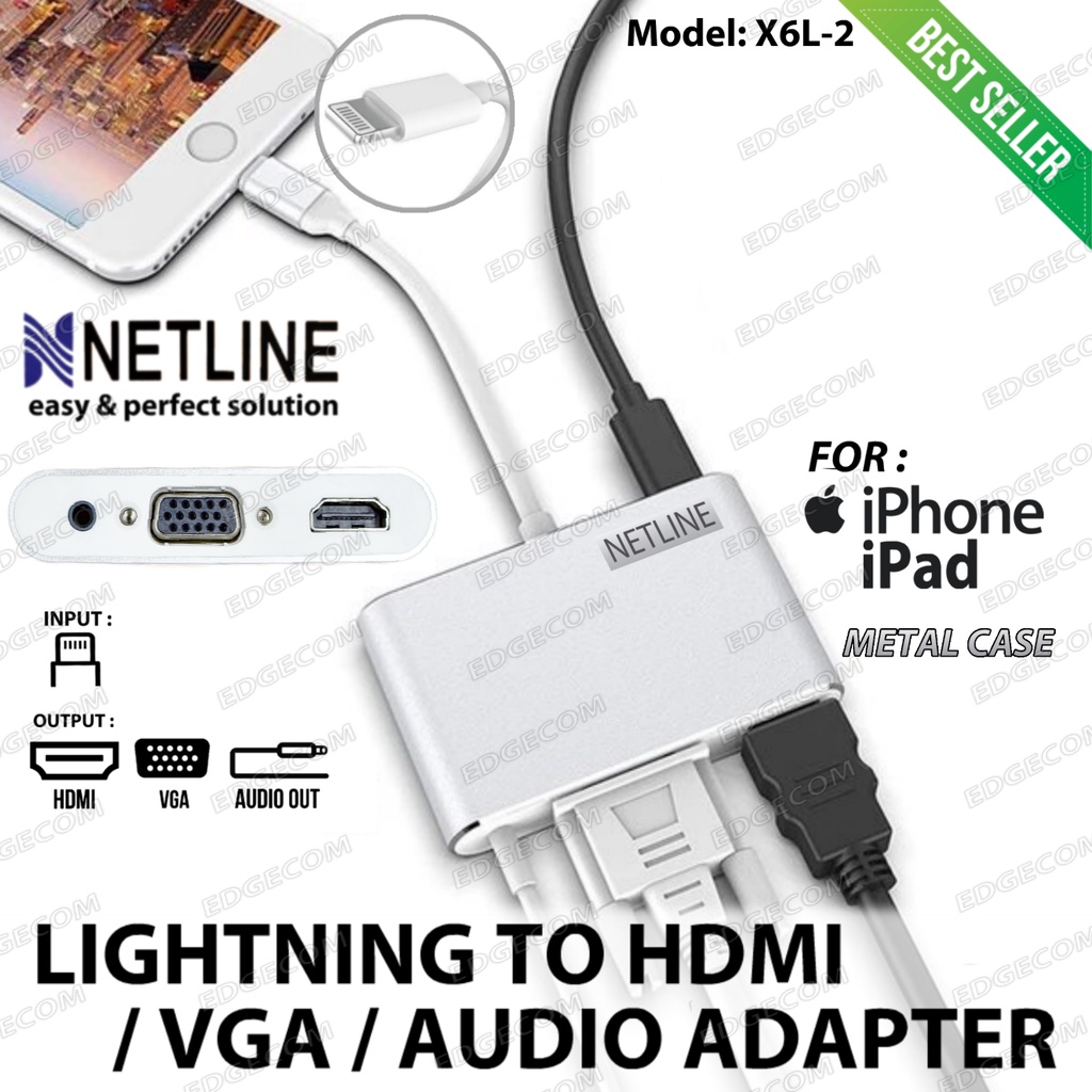 Lightning to HDTV / VGA Audio Display adapter