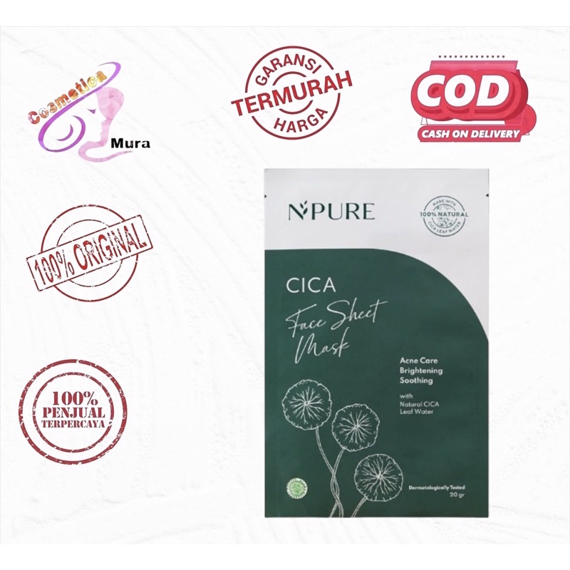 nPure cica sheet mask - n pure cica masker tissue - NPURE Centella Asiatica Sheet Mask - 1ea | Masker Wajah