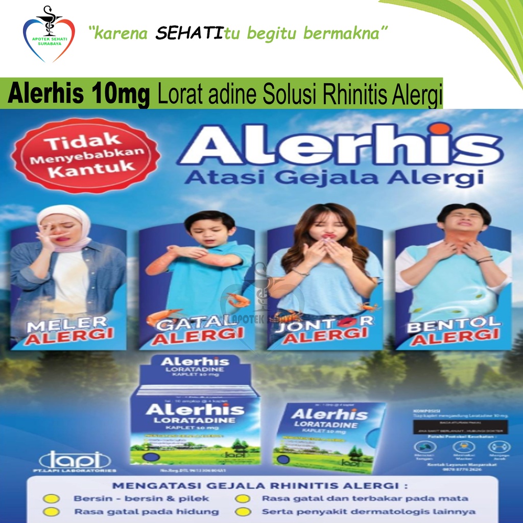 Obat Alergi Alerhis 10mg Anti Rhinitis Bersin dan Gatal Allerhis Lratadin