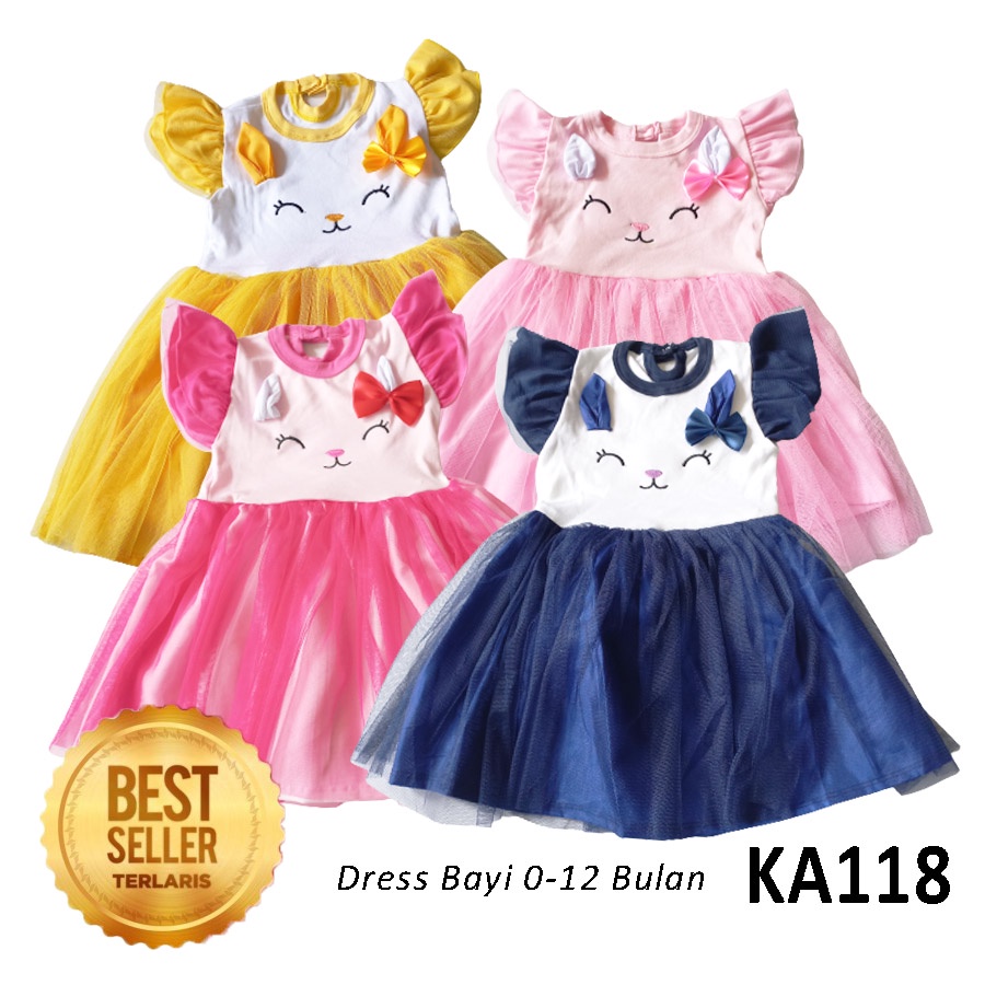 Dress Baju Gaun Pesta Bayi Perempuan 0- 12 bulan Princess Karakter Kartun Disney Gaun KA118