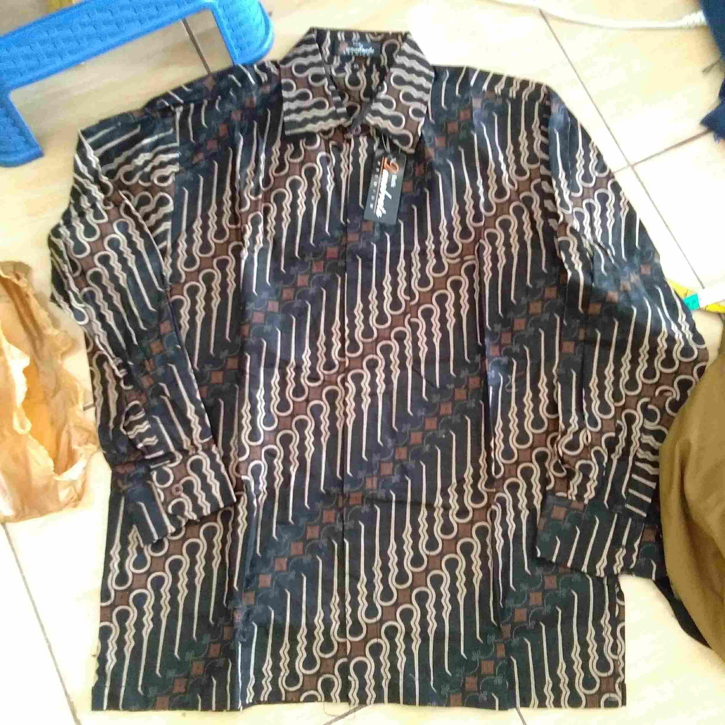 Kemeja Batik Lengan Panjang Danabrata Batik Pria Motif Seno Jarum Size M L Xl Xxl Regularrr