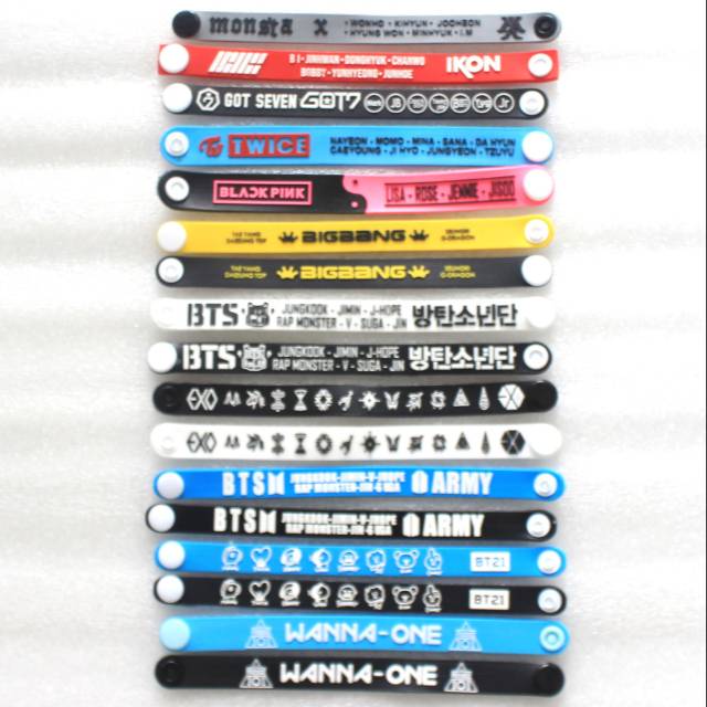 gelang kpop wristband all group korean pop