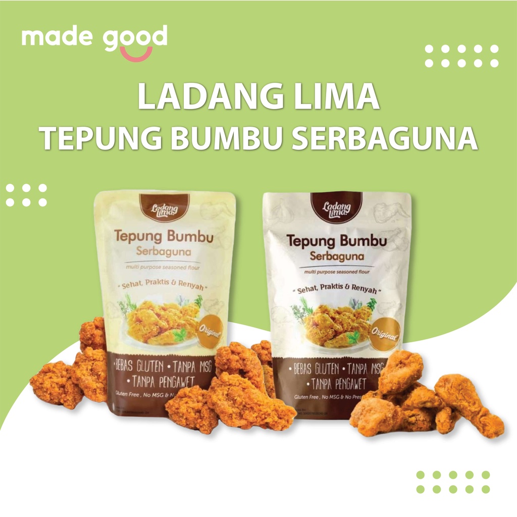 

Ladang Lima Tepung Bumbu Serbaguna Bebas Gluten No Msg 150 gram