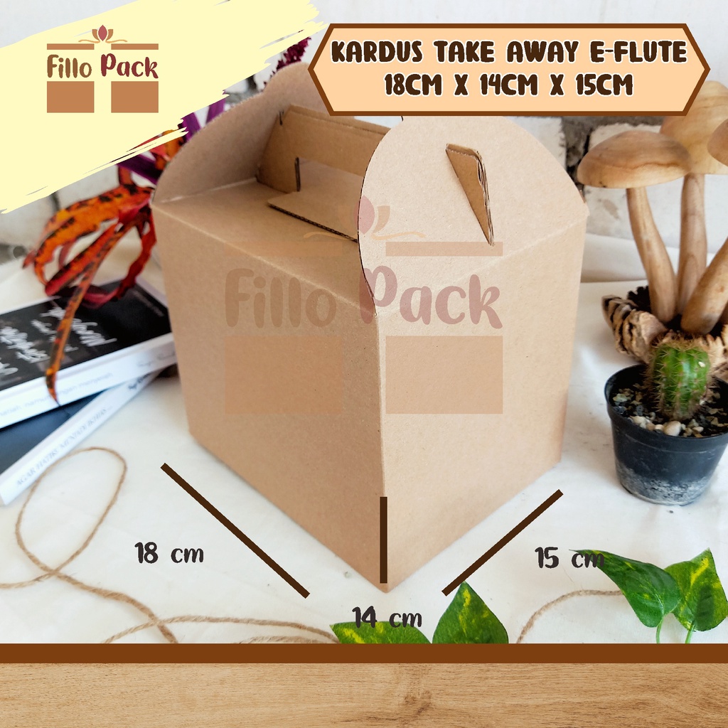

kardus e-flute jinjing take away 18x14x15 ketebalan 1,5mm/kardus ulang tahun/kardus kado jinjing/kardus toples