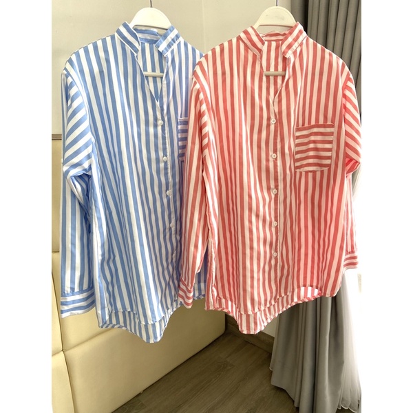 real pic baju atasan blouse vneck casual wanita big size jumbo katun salur LD 110