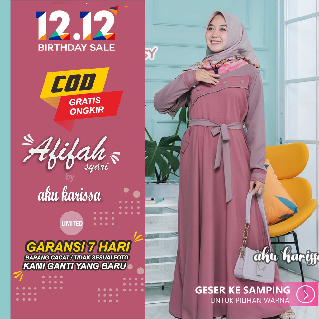 GAMIS SYARI DRESS MUSLIMAH REMAJA MODIS PESTA MEWAH KEKINIAN MURAH MERIAH TERBARU MODEL KANCING