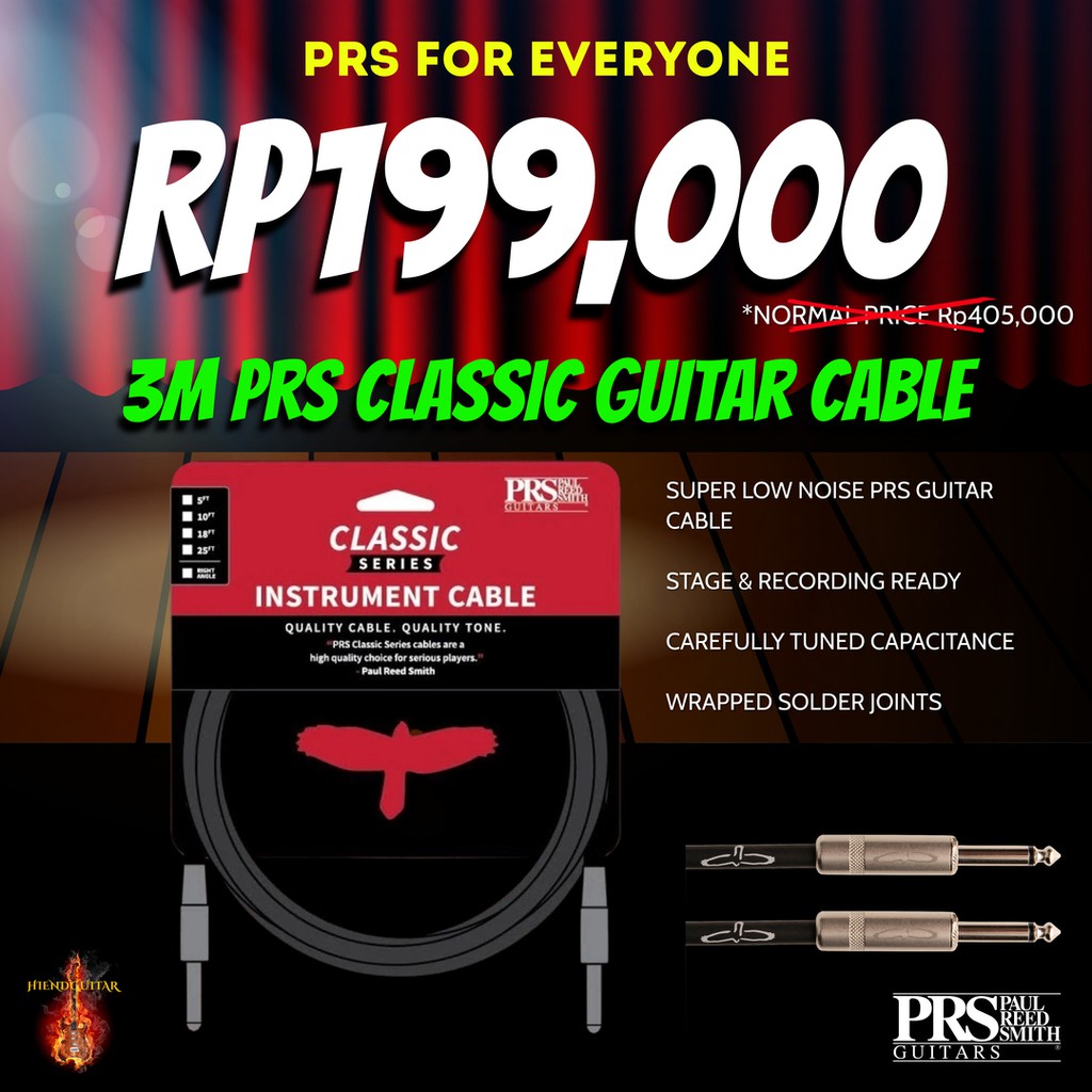 PRS Classic Instrument Cable Straight/Angle 3m