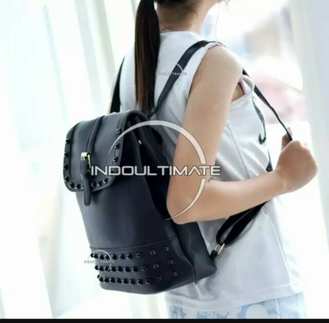 Ultimate Tas Ransel Wanita YM-266 - Black / Tas Sekolah Anak / Tas Cewek Backpack Korea Import