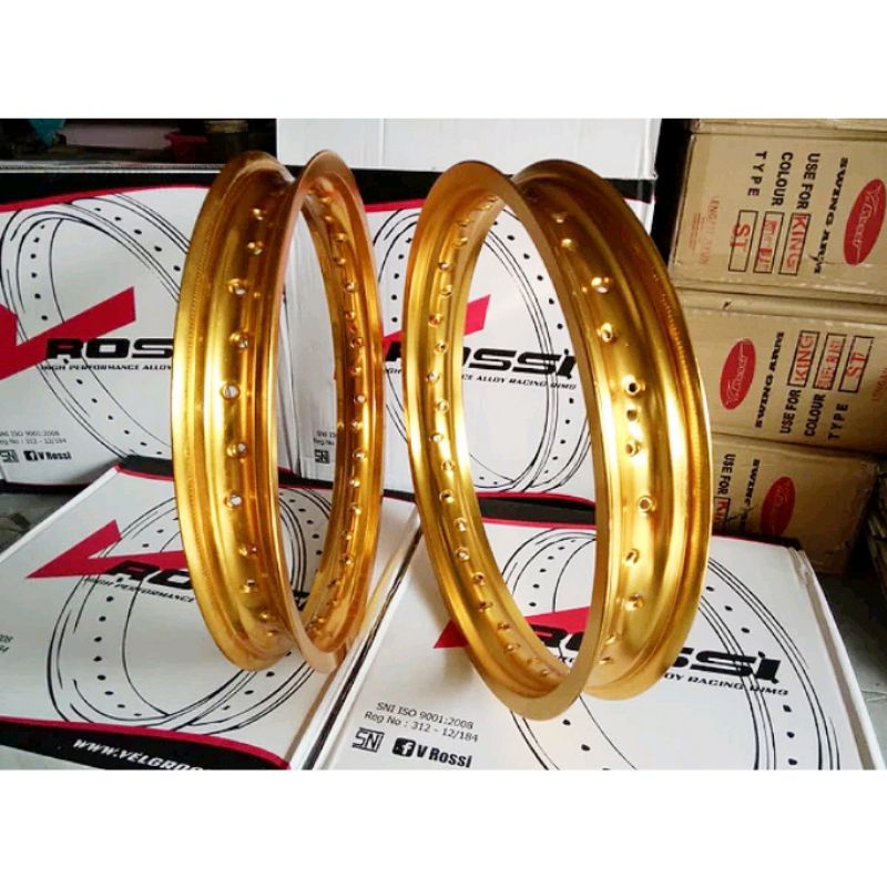 Velg Rossi Pelek Rossi 140 160 18 160 185 18 - 185 215 18 - 215 250 18 250 300 18 300 350 18 Velg Rossi ring 18 Lingkaran Rossi Hitam Gold silver Sepasang 2 velg