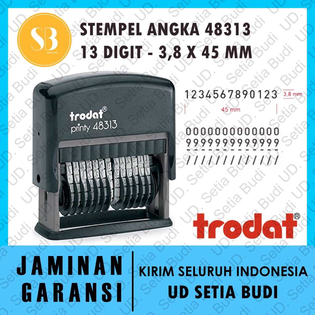 Stempel Trodat Angka Custom 48313 ukuran 3,8 mm 13 digit