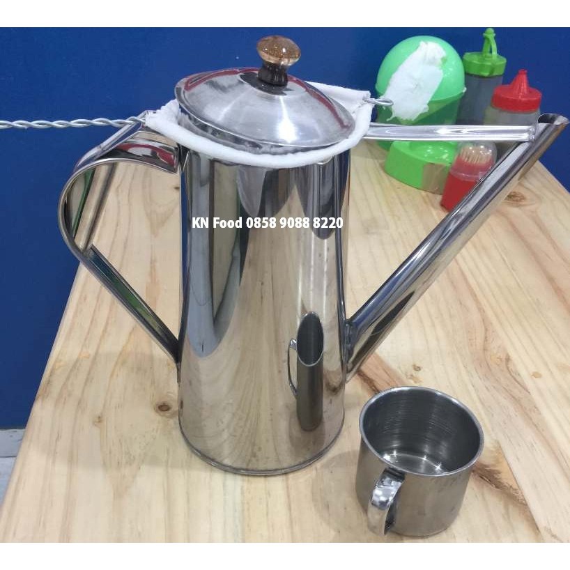 Set Teko Stainless Thai Tea 1 Mug 1 Saringan.