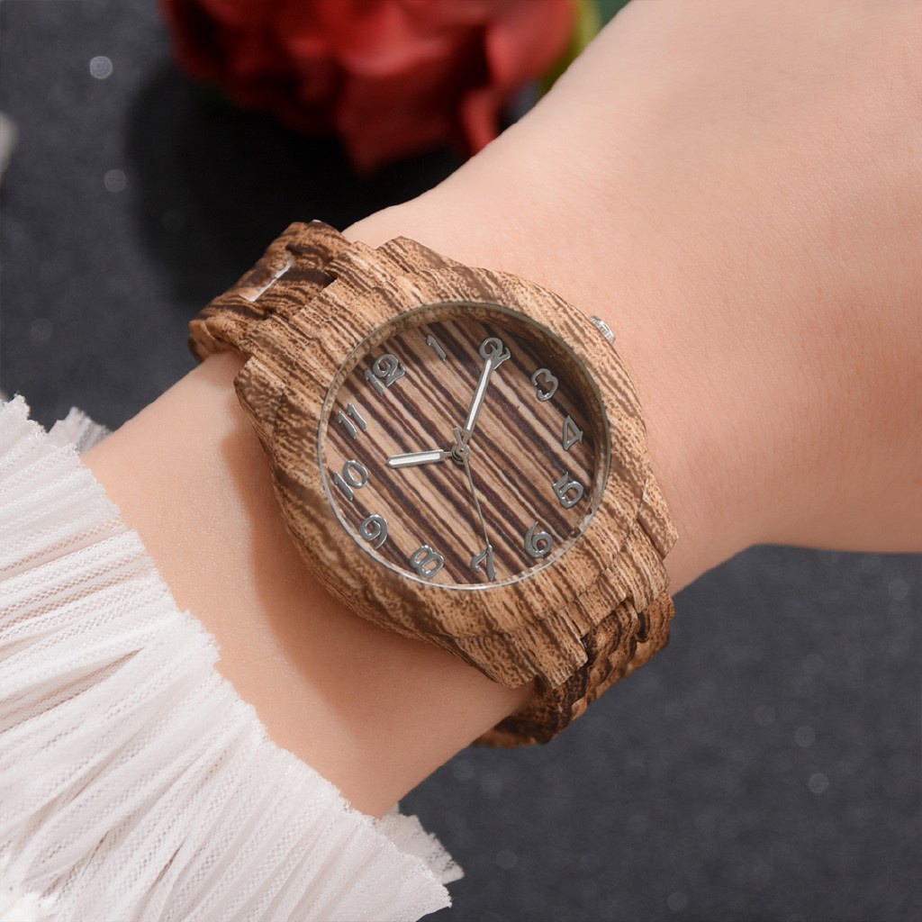 ✅COD Jam Tangan Wanita Motif Kayu Retro