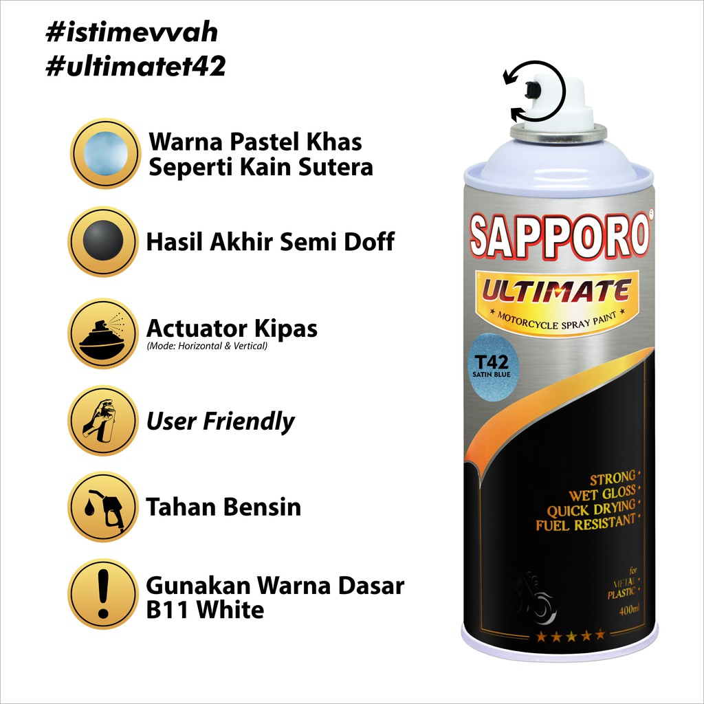 Sapporo Ultimate T43 Satin Green / Cat Spray Semprot Aerosol Terbaik