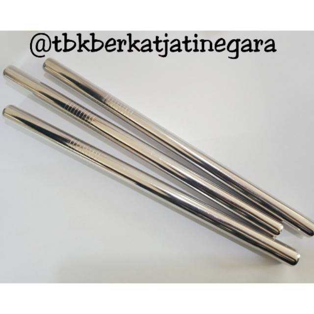 Jeju Premium sedotan stainless Bengkok 6mm / lurus 12mm / lurus 6mm