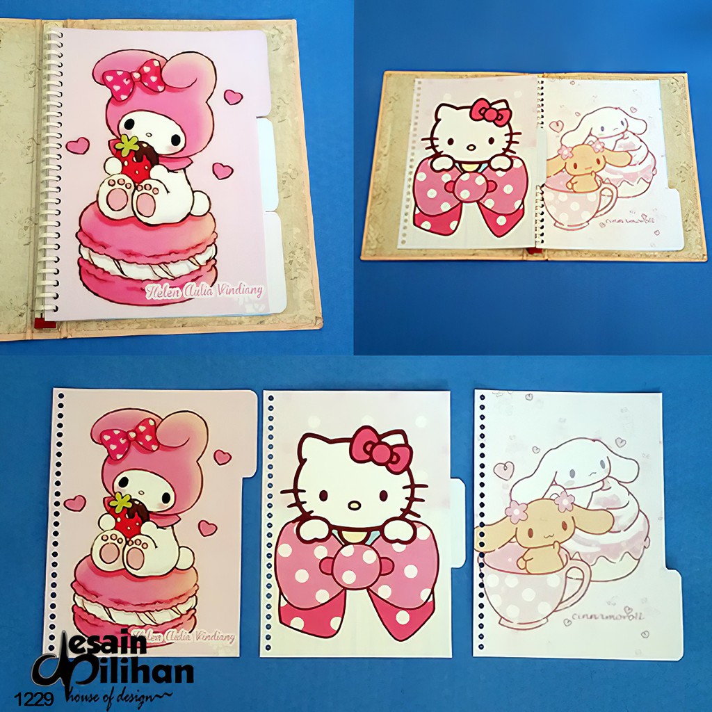 

Pembatas Binder Kartun Hello Kitty 2 Ring,6 Ring,20 Ring,26 Ring 1 Set 3 Lembar Glossy Murah