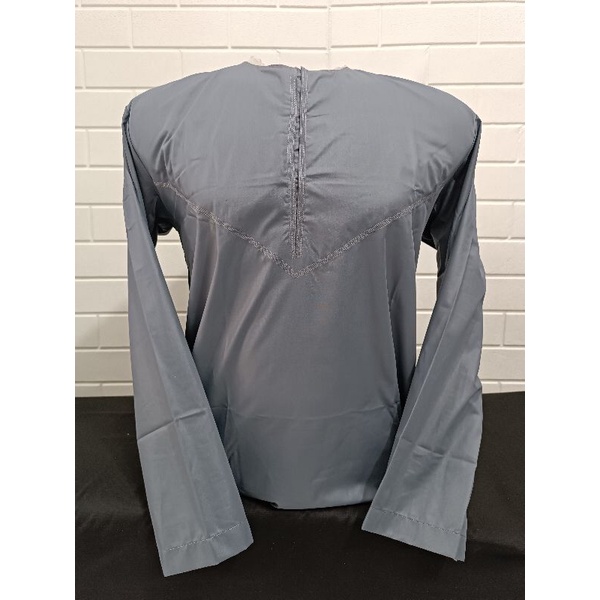 Baju Koko Muslim Pria Oblong Al - Has Lengan Panjang Warna Polos