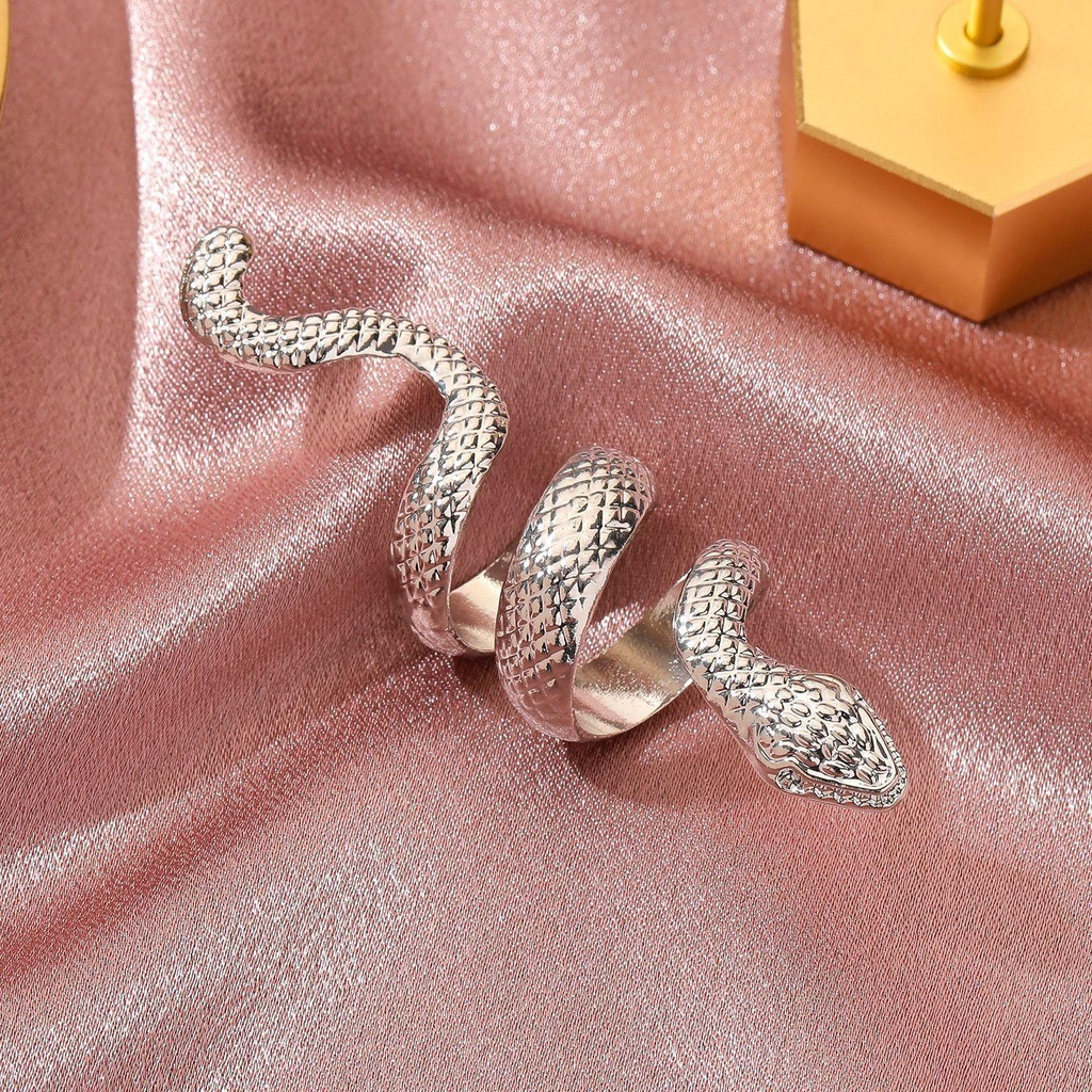 R-flower Snake Ring Opening Jewelry Cincin Terbuka Kepribadian Temperamen Retro