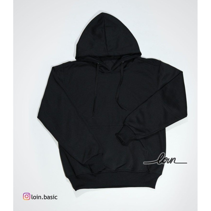 Hoodie Jumper Polos Loin - Hitam Size XXXL