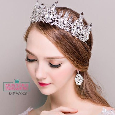 [PRODUK TERLARIS] HEADPIECE CROWN WEDDING MAHKOTA PENGANTIN AKSESORIS PESTA MPW006