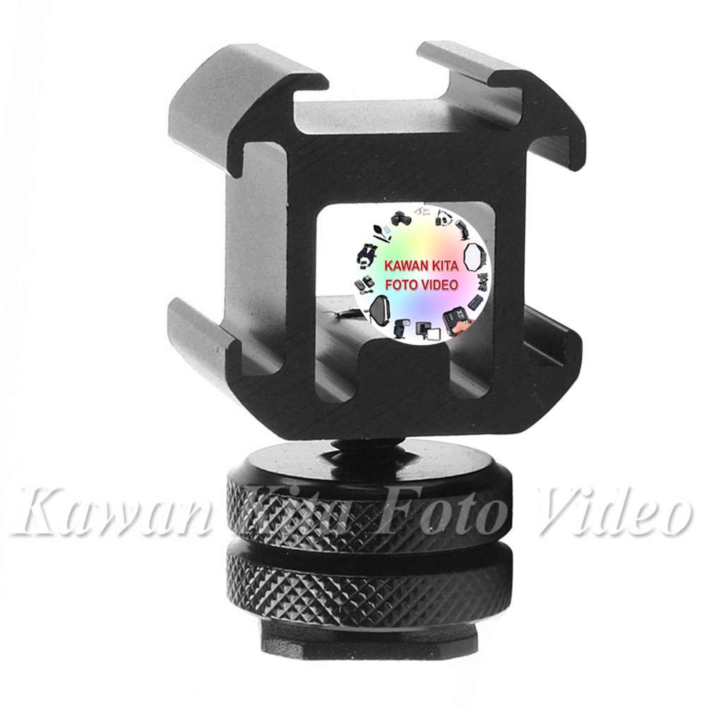 Hot Shoe Three Head Extend Port Flash Bracket 3 Adapter Mount Screw