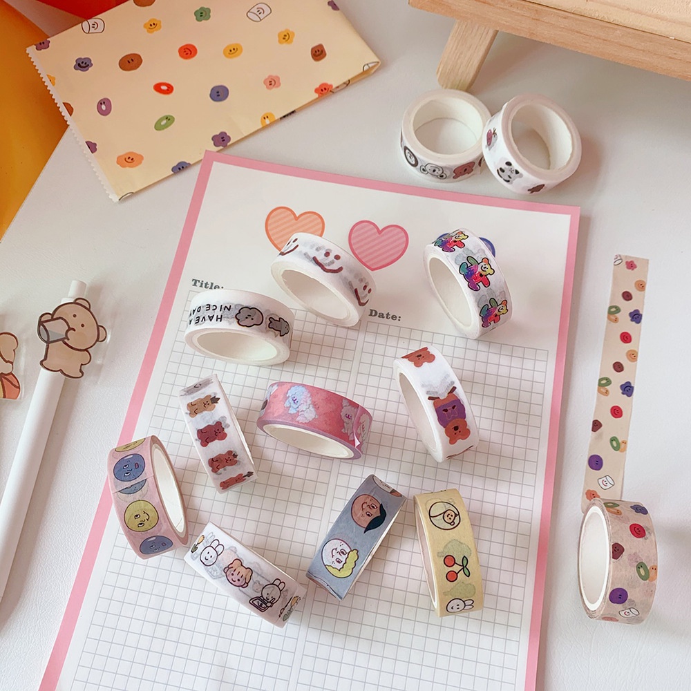 

ST004 Stiker Selotip Solasi Kertas Washi Tape Masking Art Sticker Deco