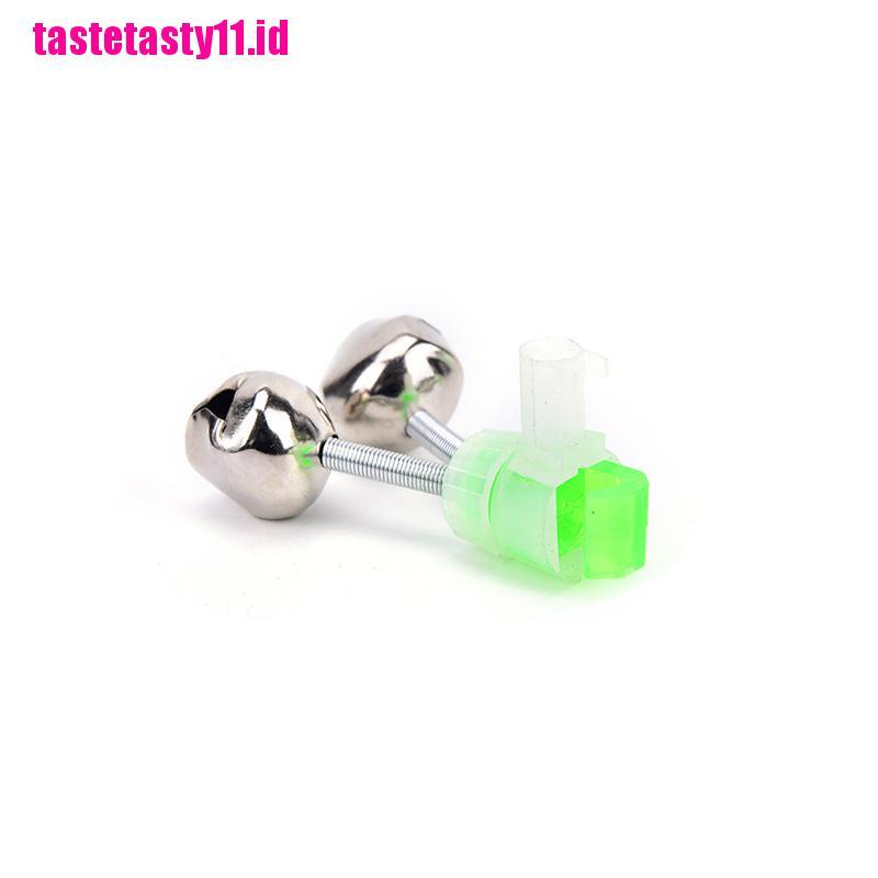 【TTID】10pcs Night Fishing Rod Clamp Tip Clip Ring Fish Bait Alarm Bells Green T